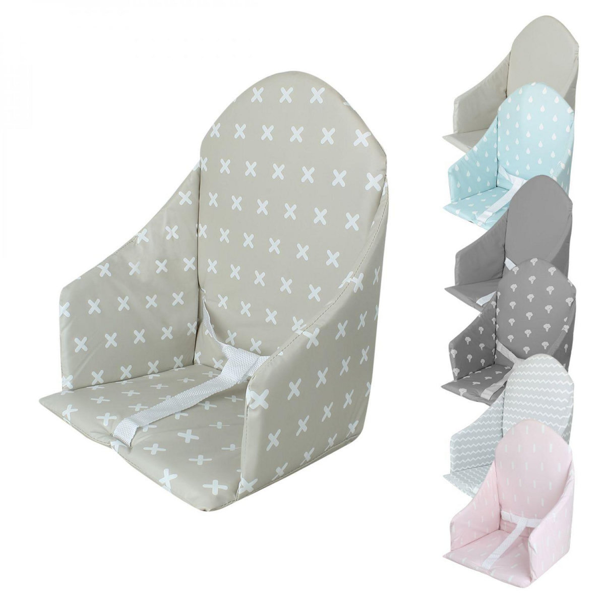 Monsieur Bébé Coussin d'assise universel Miam avec harnais pour chaise haute bébé