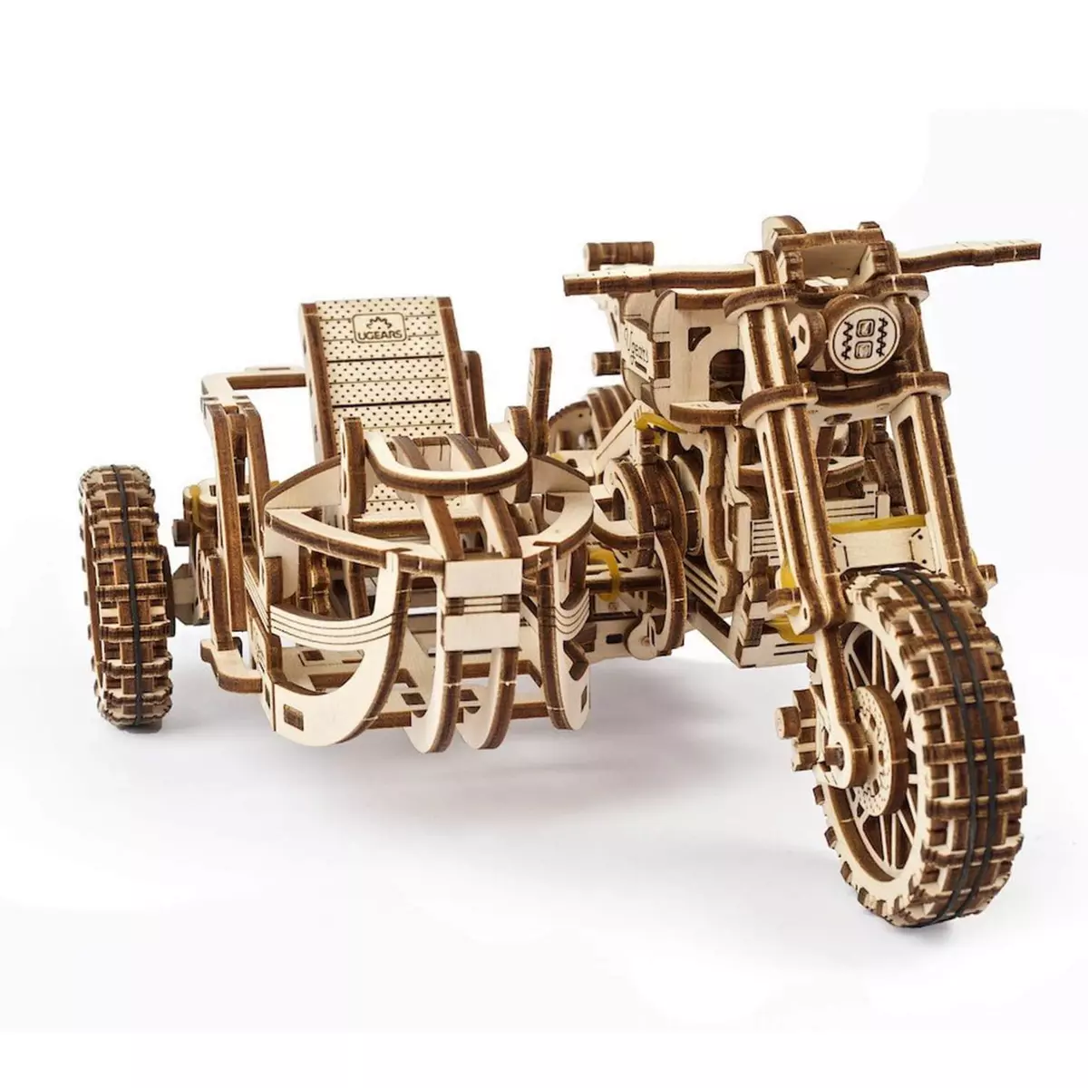 UGEARS Maquette en bois : Moto Scrambler UGR-10 avec Side-Car