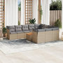 Voir la diapositive 1 : VIDAXL Salon de jardin et coussins 11 pcs melange beige resine tressee