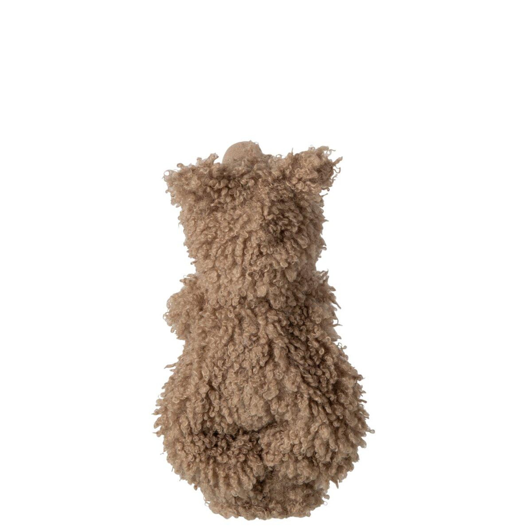 Voir la diapositive 3 : J-LINE Statuette enfant en mouton  laszlo  47cm marron