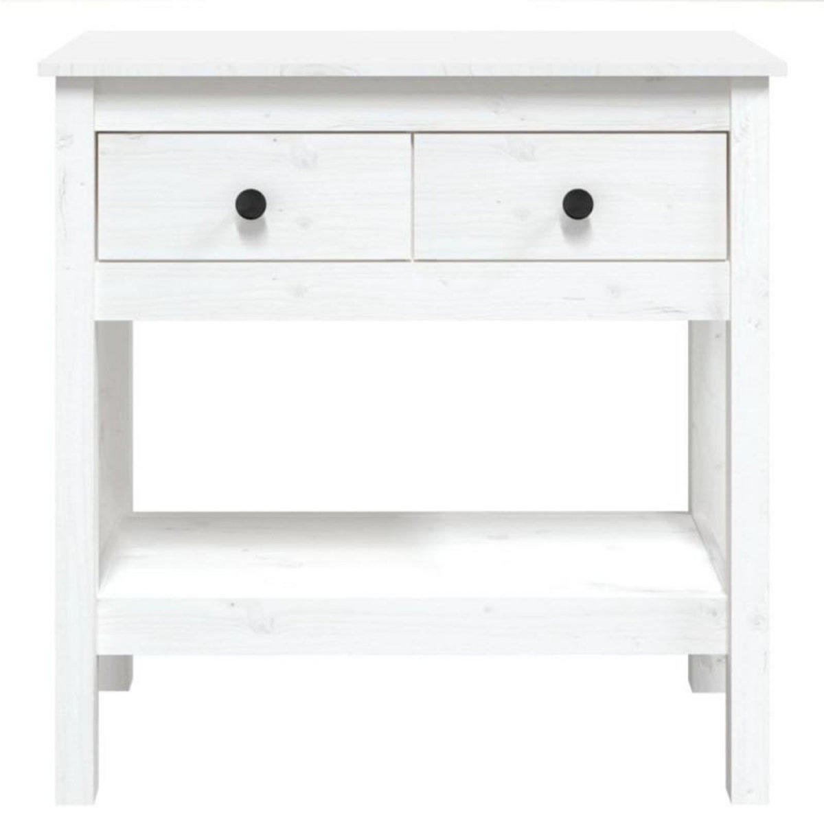 VIDAXL Table console Blanc 75x35x75 cm Bois massif de pin