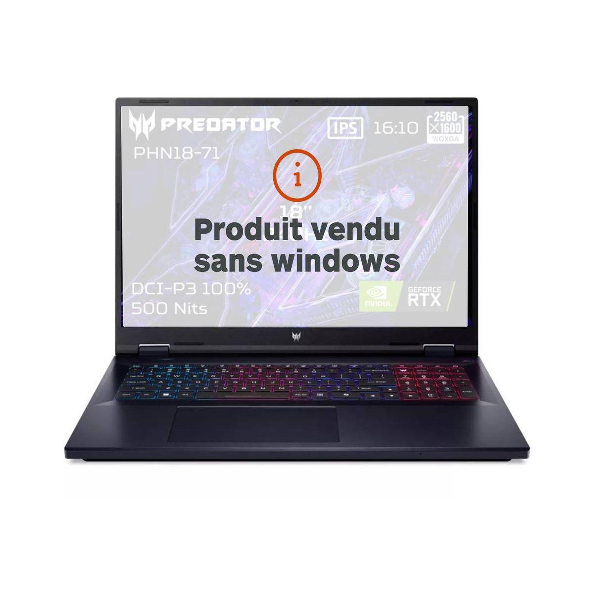 Voir la diapositive 1 : ACER PC Gamer Predator Helios Neo 18-71-90AS Sans OS
