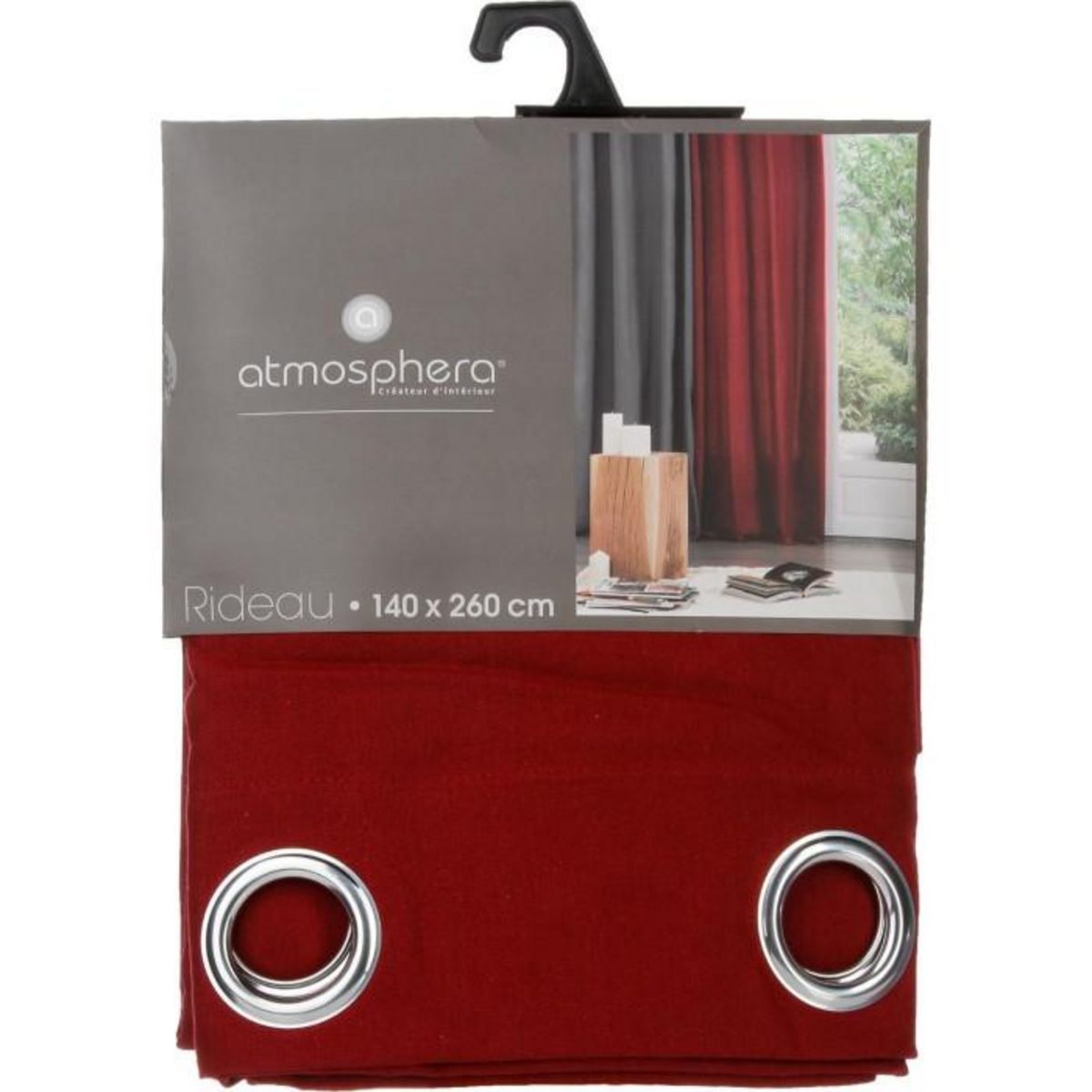 Paris Prix Rideau à Oeillets  Panama II  140x260cm Rouge