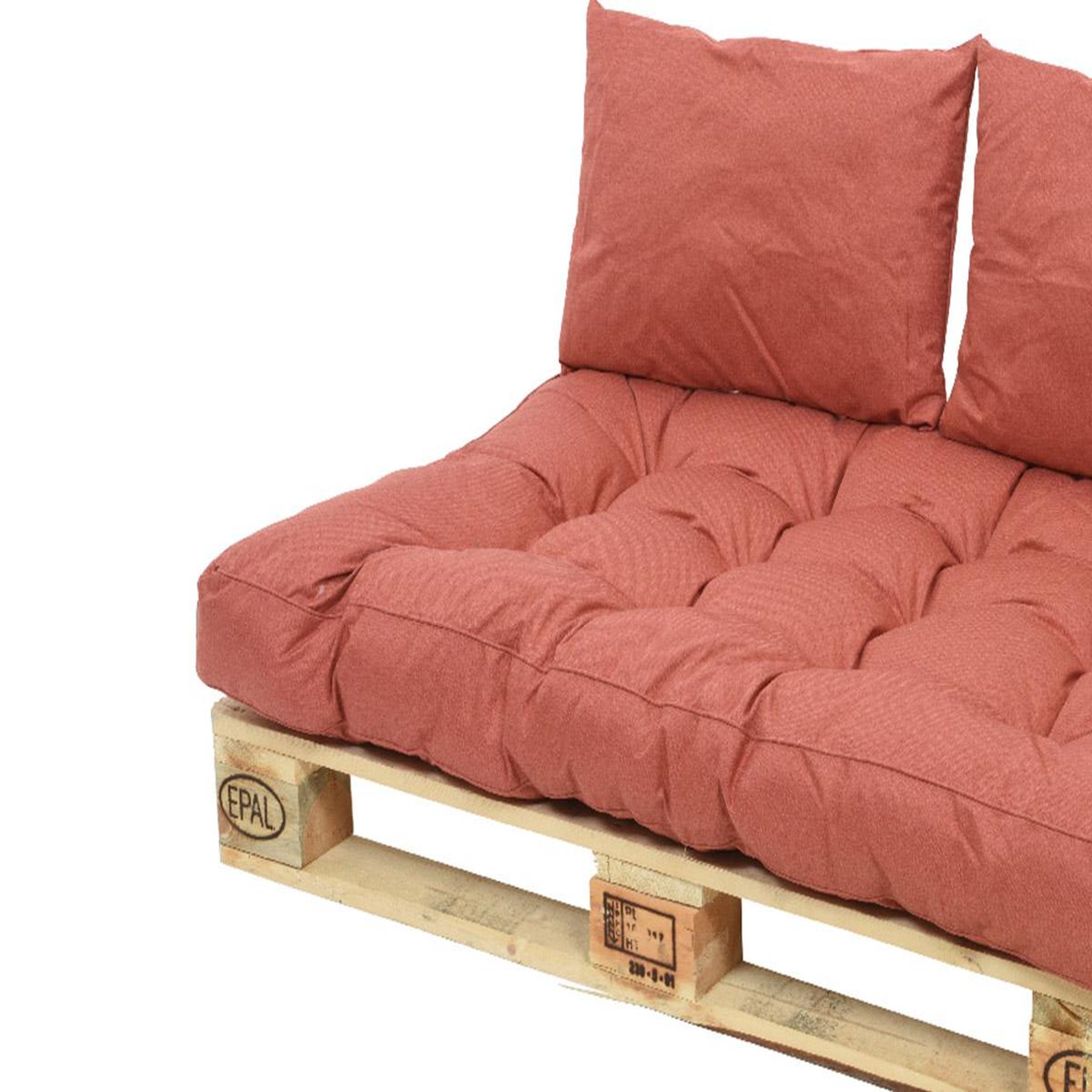 Voir la diapositive 2 : JARDIDECO Ensemble coussin d'extérieur palette rouille - jardideco