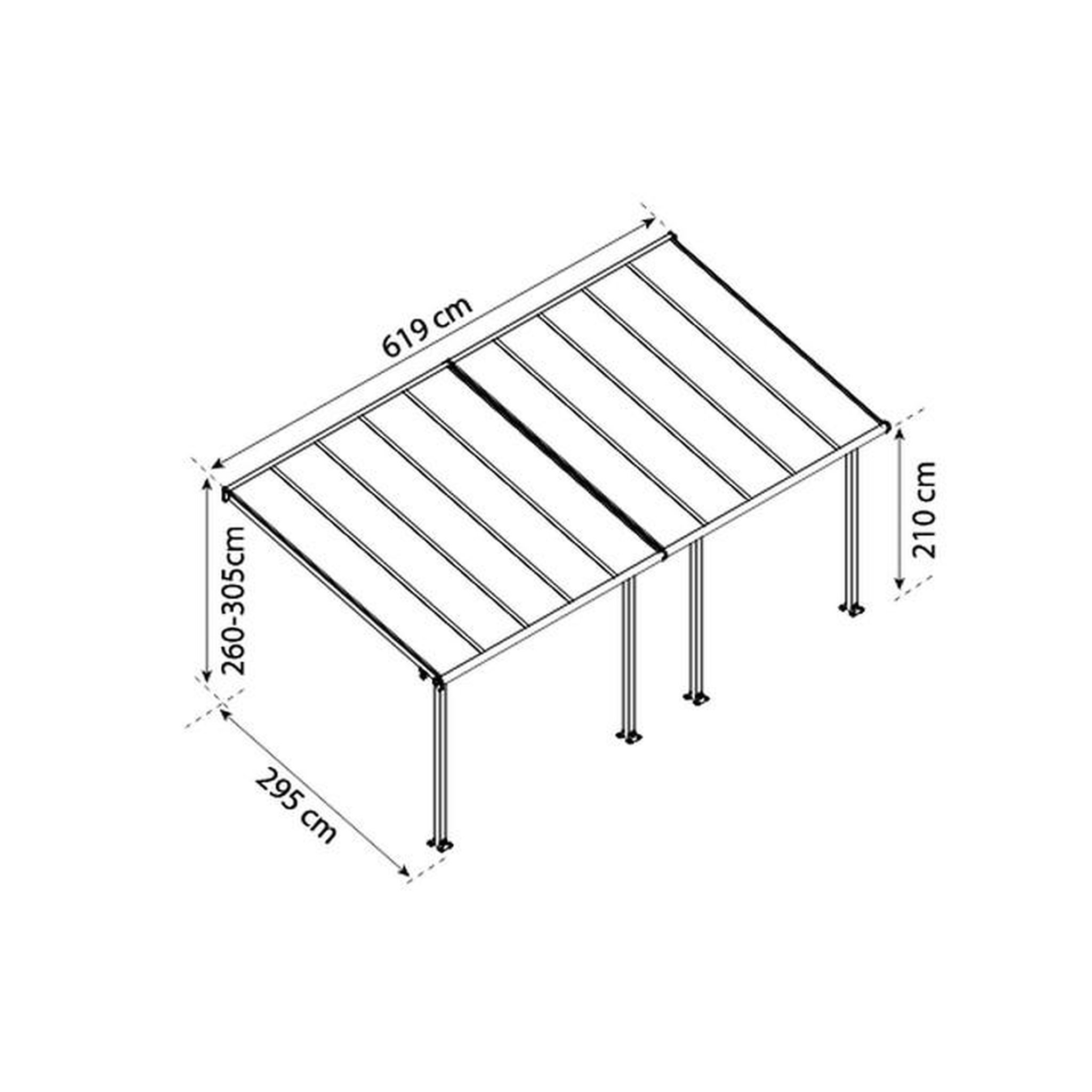 Voir la diapositive 2 : Palram Pergola 18.3m² gris anthracite - 704351