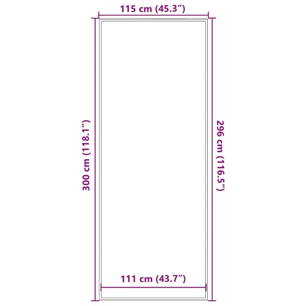 VIDAXL Paillasson gris 115x300 cm