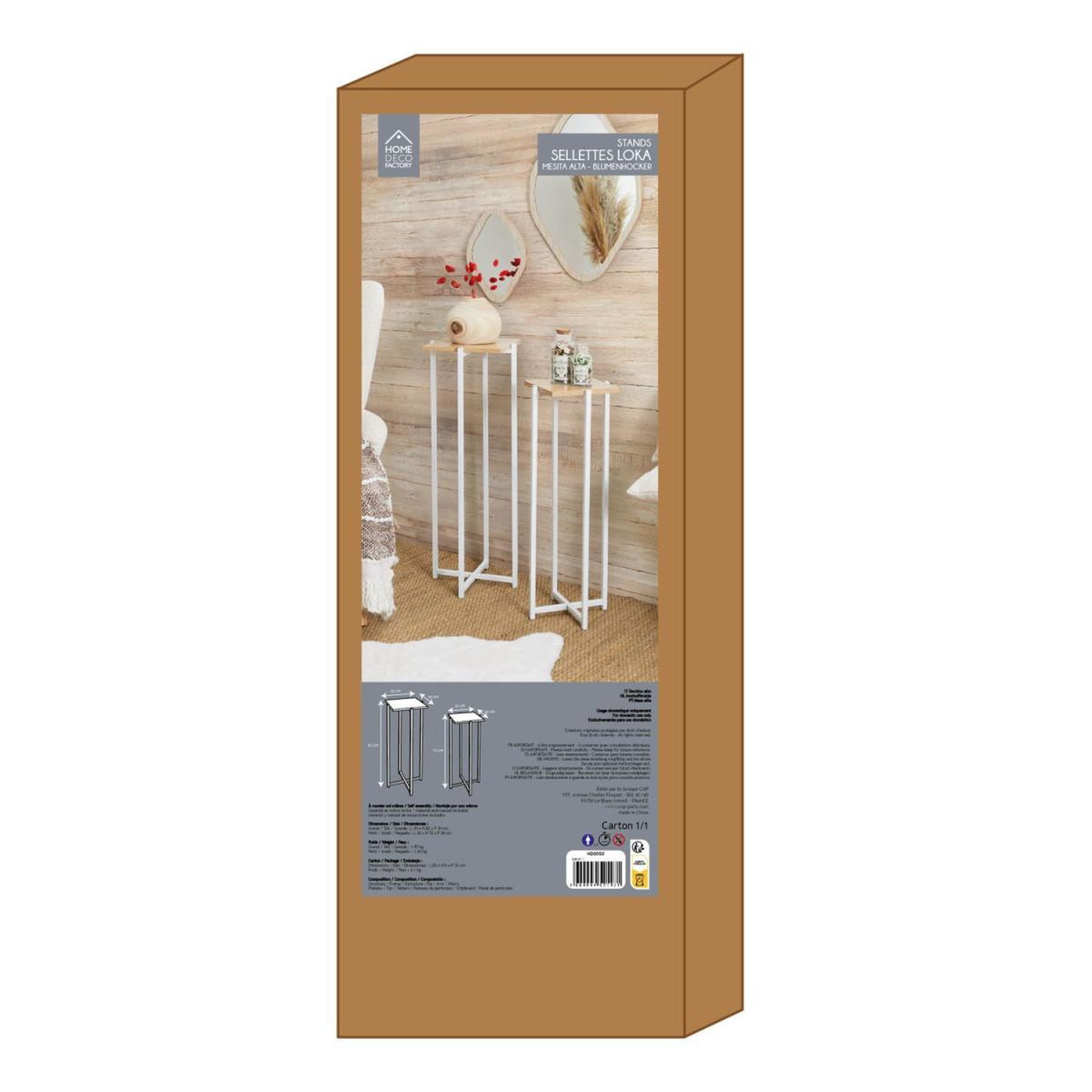 Voir la diapositive 5 : The Home Deco Factory Lot de 2 sellettes  loka  82cm blanc