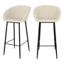 Voir la diapositive 1 : Rendez vous déco Lot de 2 chaises de bar effet laine bouclette blanche 75 cm-Marquise