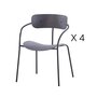 CONCEPT USINE Lot de 4 chaises design gris foncé design ALEXIA