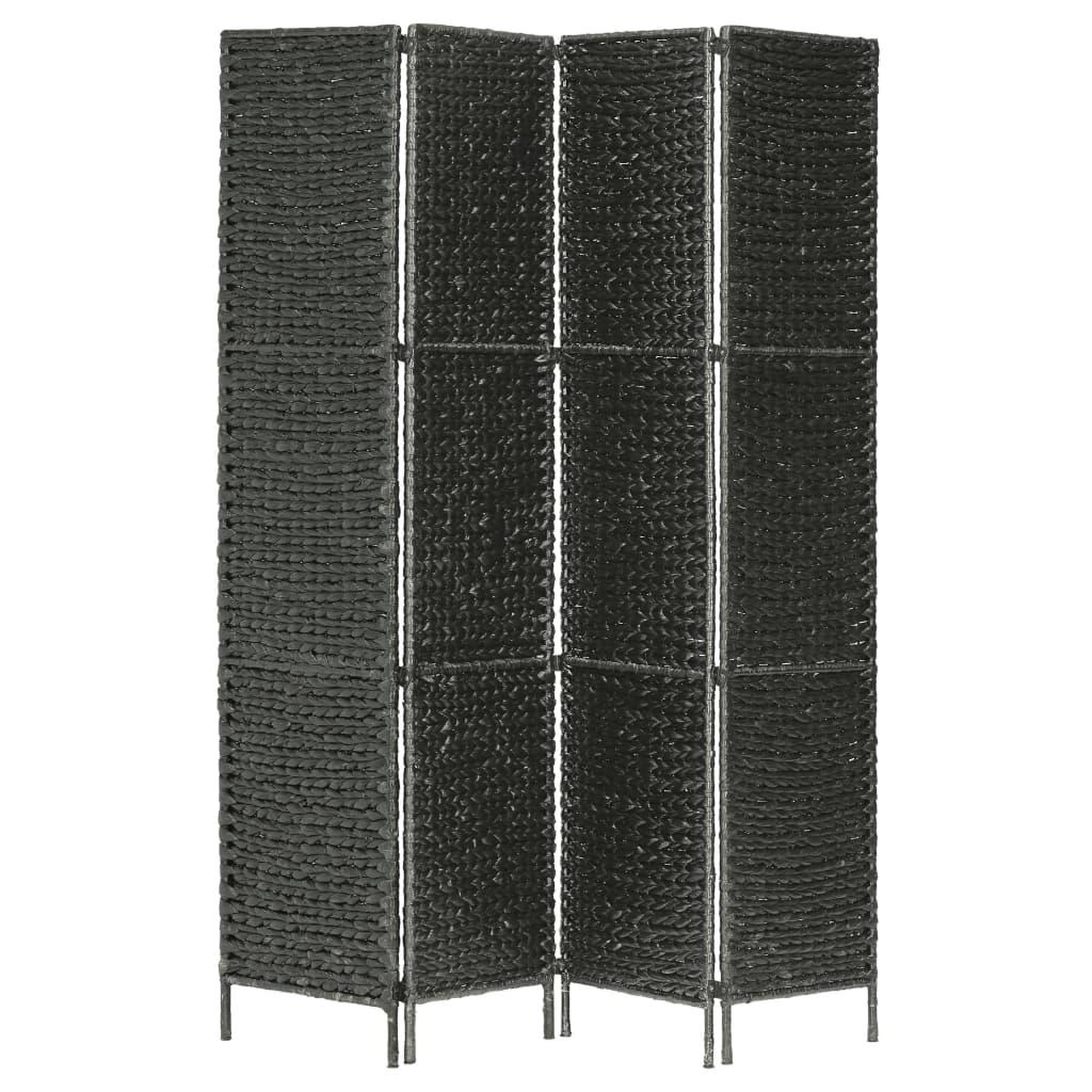 Voir la diapositive 2 : VIDAXL Cloison de separation 4 panneaux Noir 154x160 cm Jacinthe d'eau