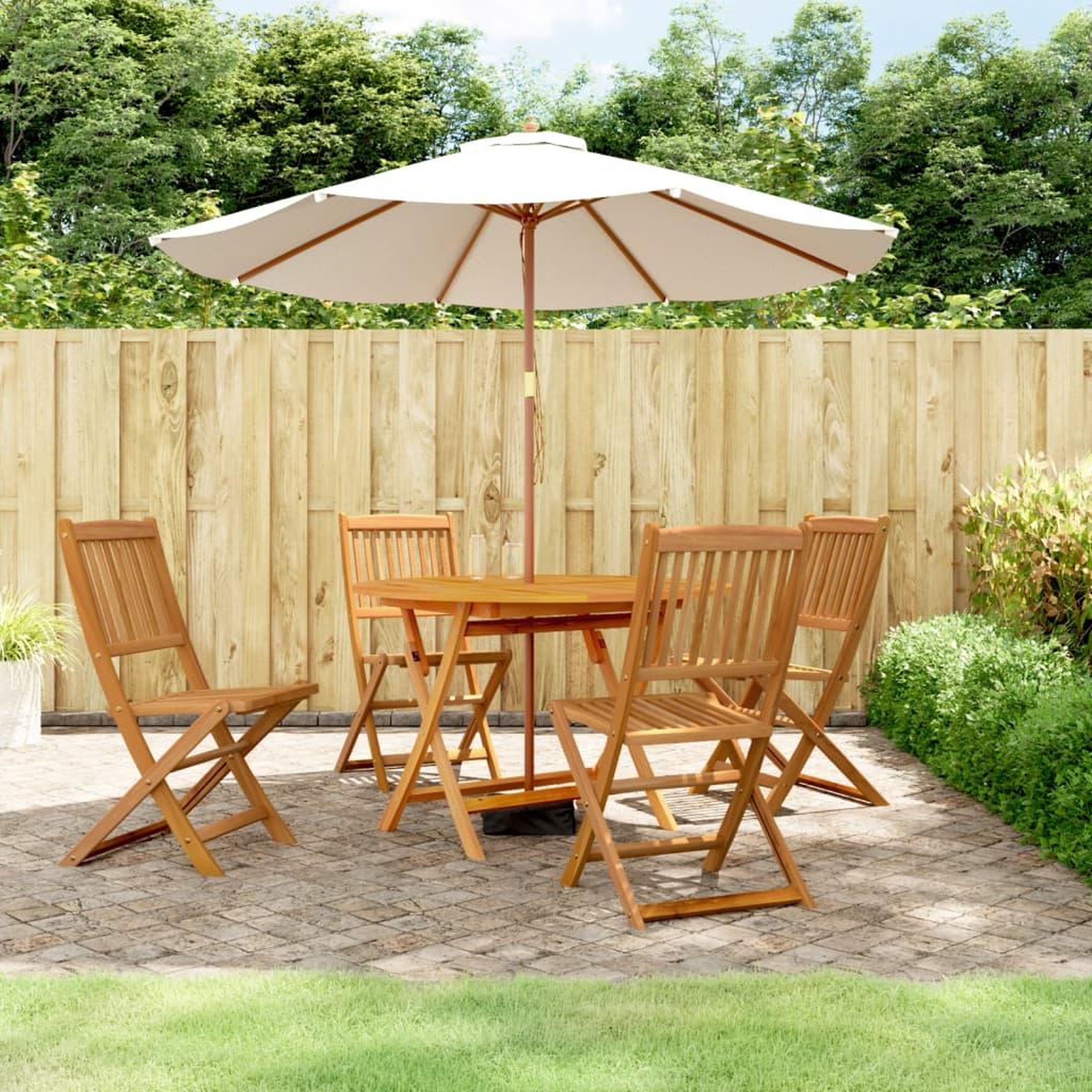 VIDAXL Ensemble a manger de jardin 5 pcs Bois d'acacia solide