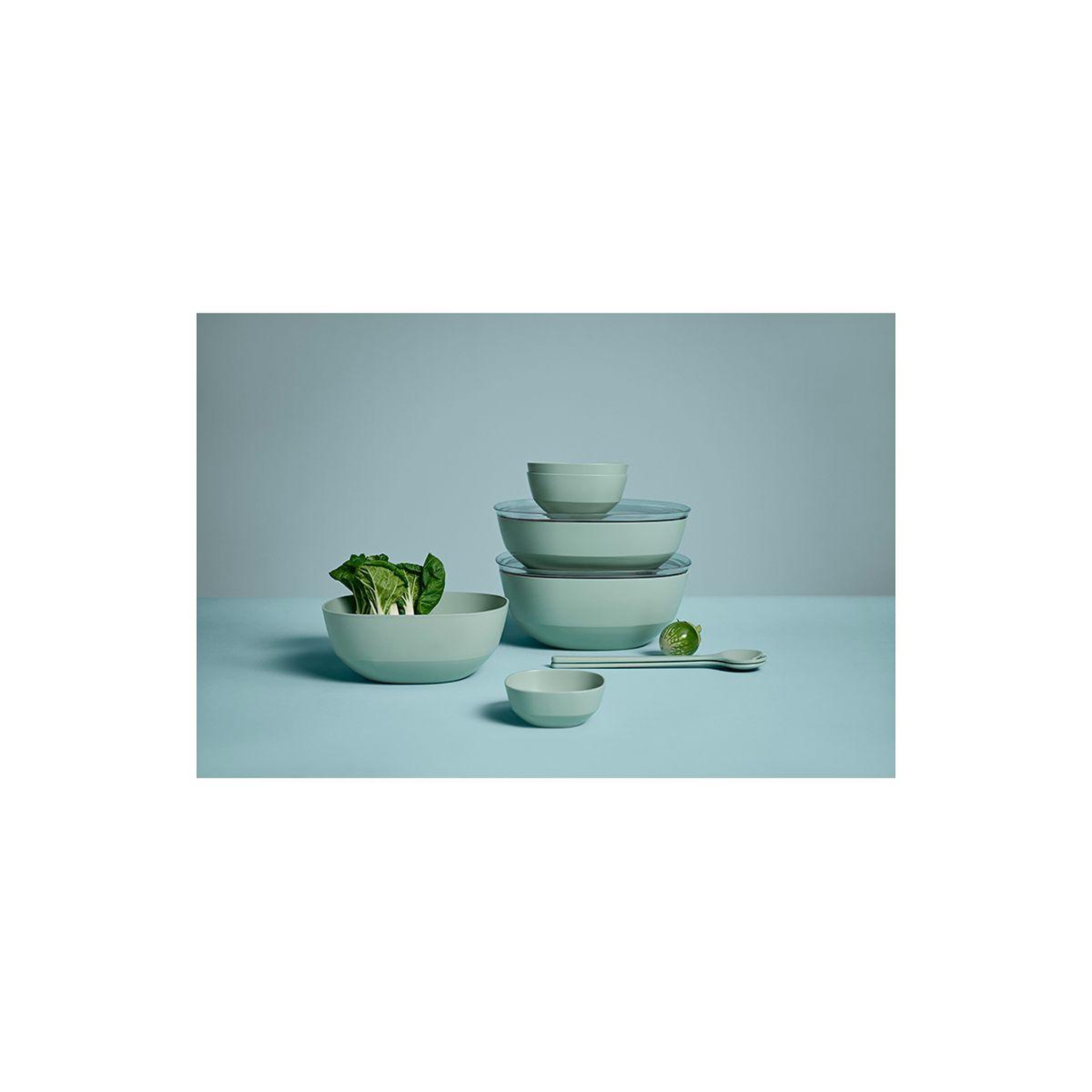 Voir la diapositive 4 : MEPAL Saladier silueta avec couvercle nordic sage 5l