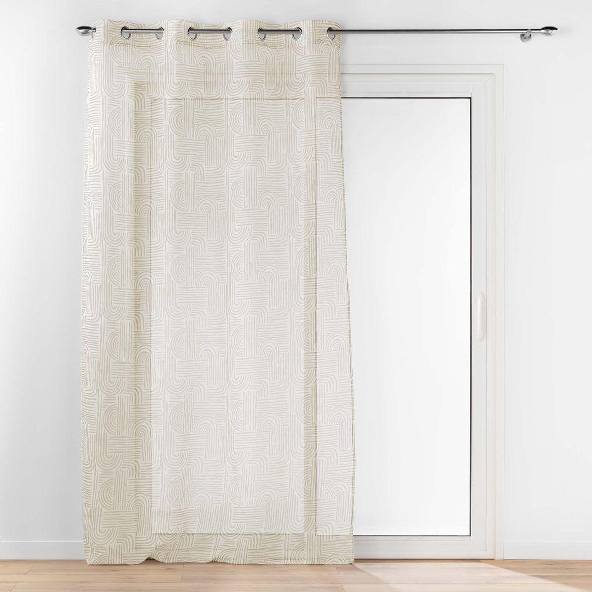 Douceur d'Intérieur Rideau voilage à œillets imprimé  pandore  140x240cm blanc