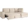 Voir la diapositive 4 : LOUNGITUDE Canapé d'angle droit 3 places convertible ADEN avec coffre en velours côtelé - Beige - L246 x P174 x H96cm - LOUNGITUDE