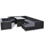 Voir la diapositive 5 : VIDAXL Salon de jardin 10 pcs avec coussins Resine tressee Noir