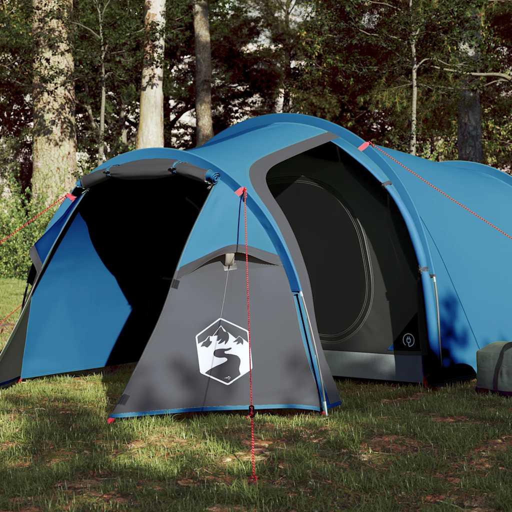 VIDAXL Tente de camping tunnel 3 personnes bleu impermeable