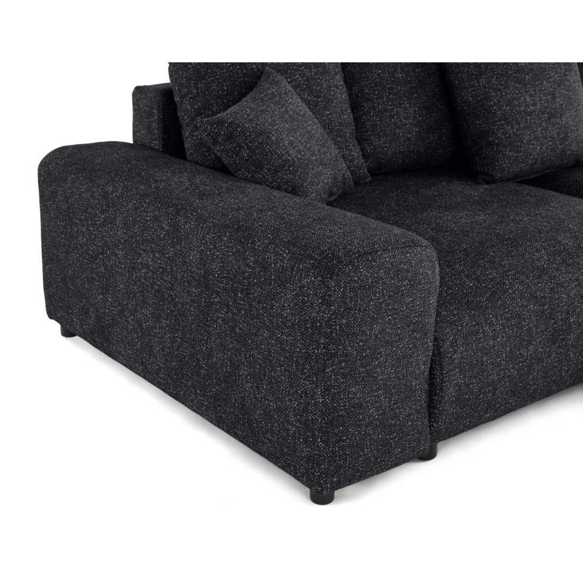 LISA DESIGN Jake - canapé panoramique d'angle droit 7 places convertible avec coffre en fausse fourrure