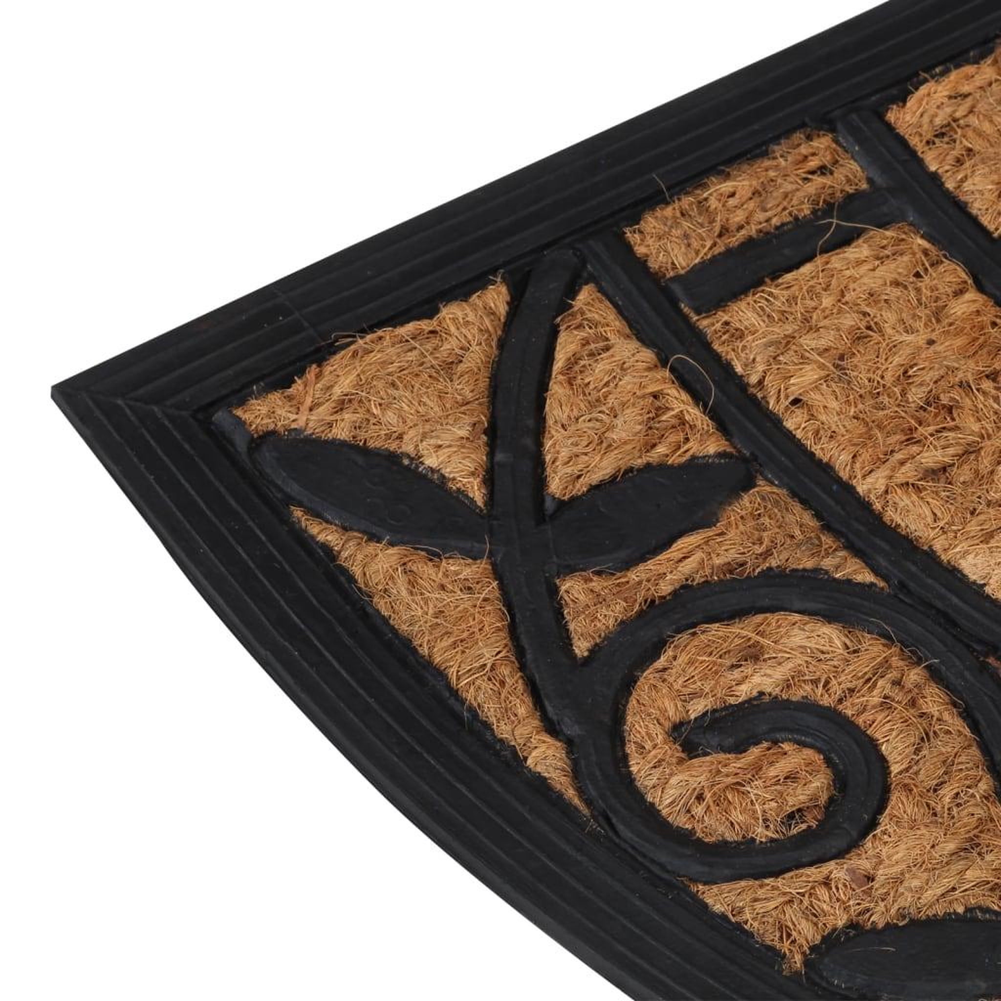 Voir la diapositive 4 : VIDAXL Tapis de porte demi-rond 45x75 cm caoutchouc et fibre de coco