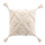 Voir la diapositive 1 : Paris Prix Coussin Déco Tufté à Pompons  Inca  40x40cm Beige