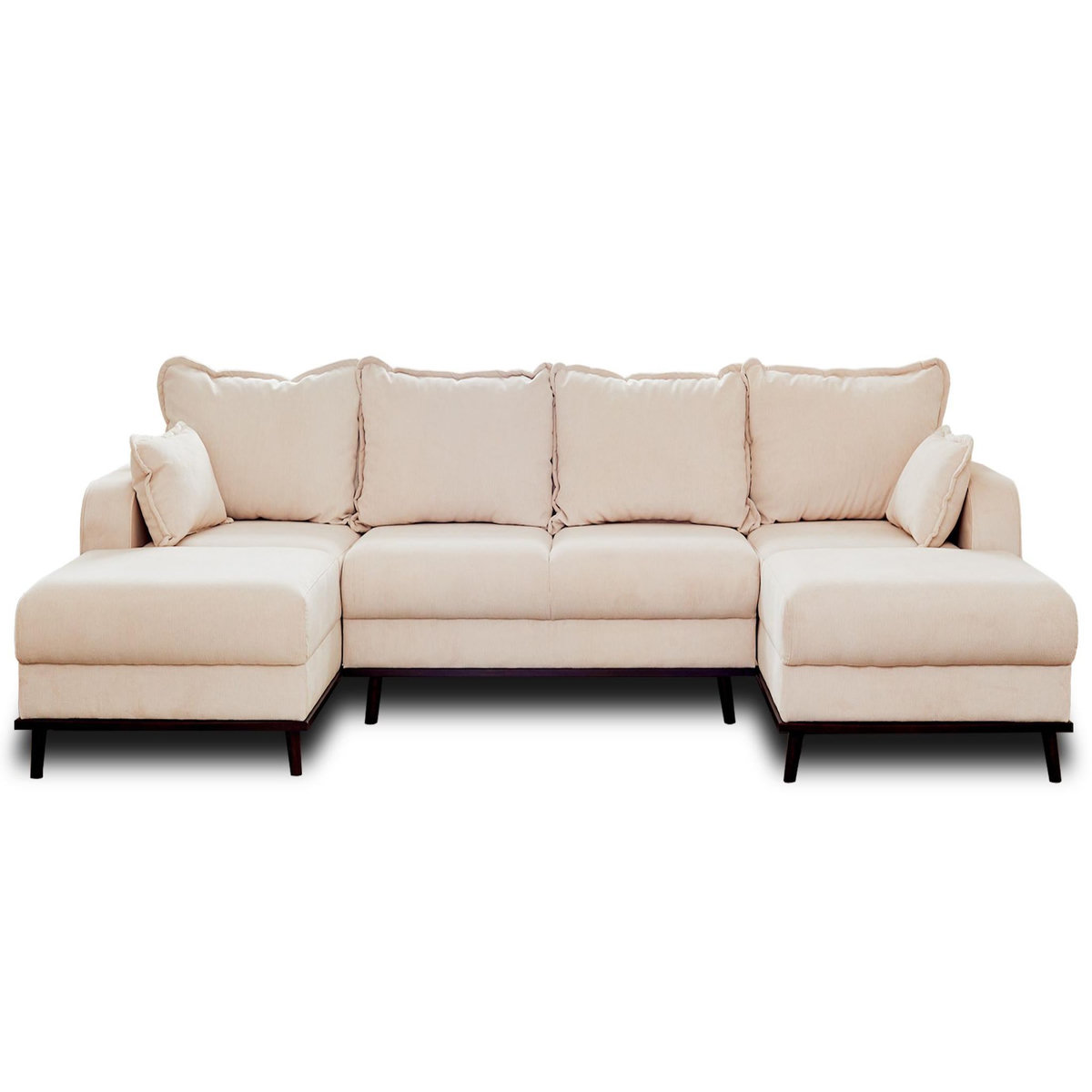 LISA DESIGN Albane - canapé panoramique en u - 7 places - convertible avec coffre - en velours côtelé