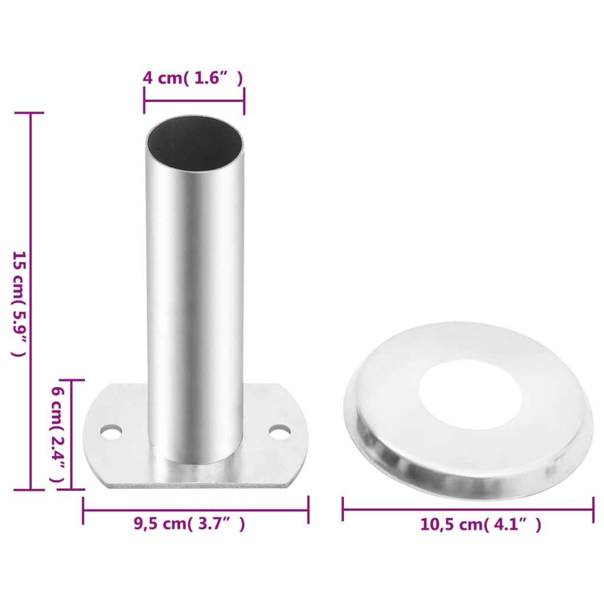 Voir la diapositive 6 : VIDAXL Supports de main courante pour echelle de piscine 2 pcs