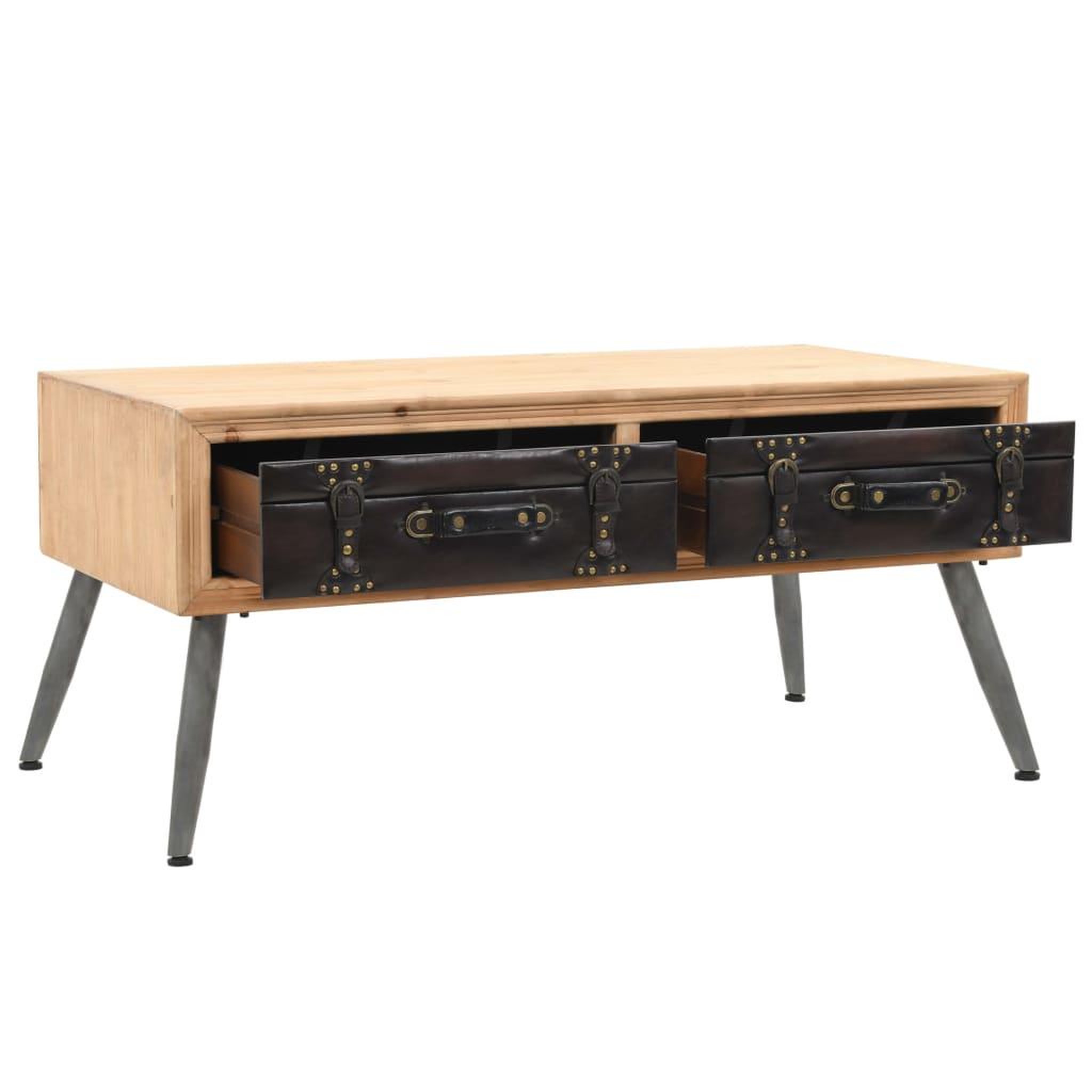 Voir la diapositive 5 : VIDAXL Table basse bois massif de sapin 115x55x50 cm