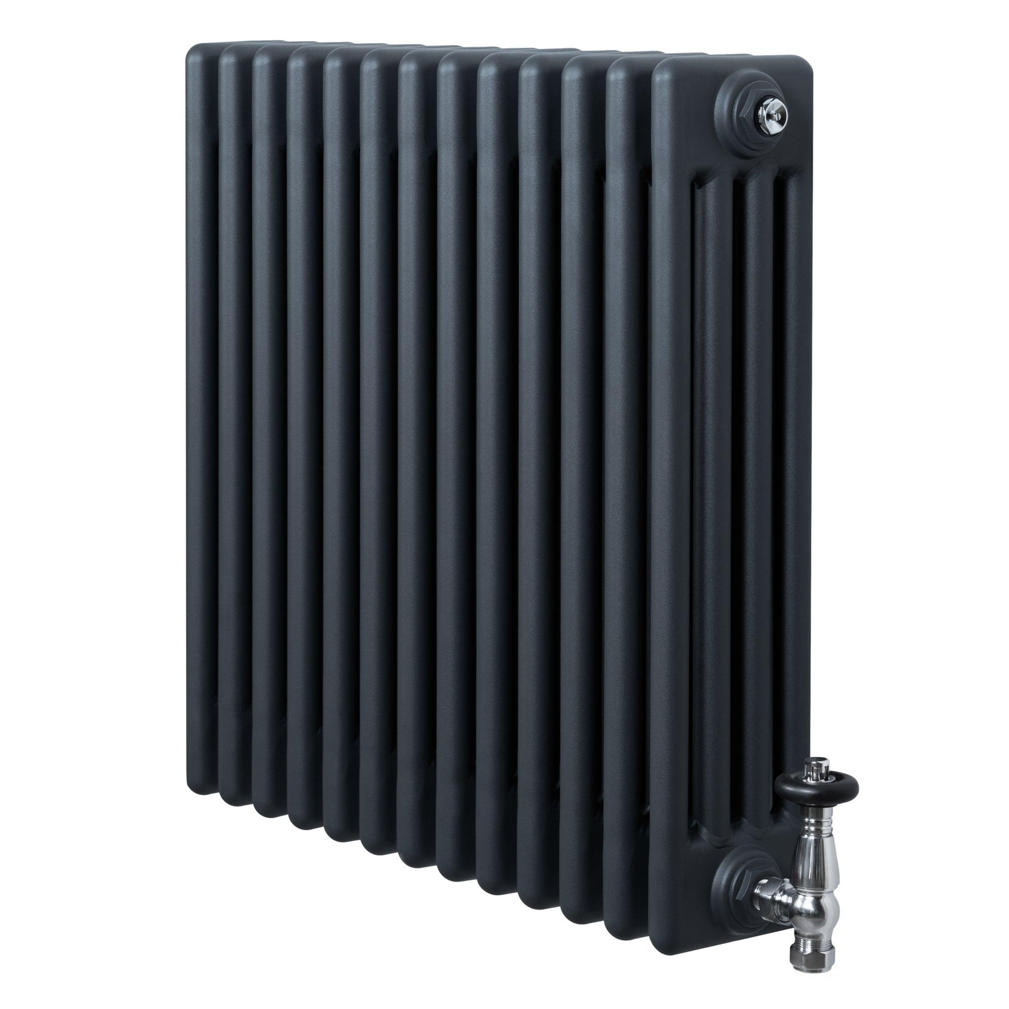 Voir la diapositive 1 : MONSTERSHOP Radiateur traditionnel à 4 colonnes & vannes - 600 x 605 mm