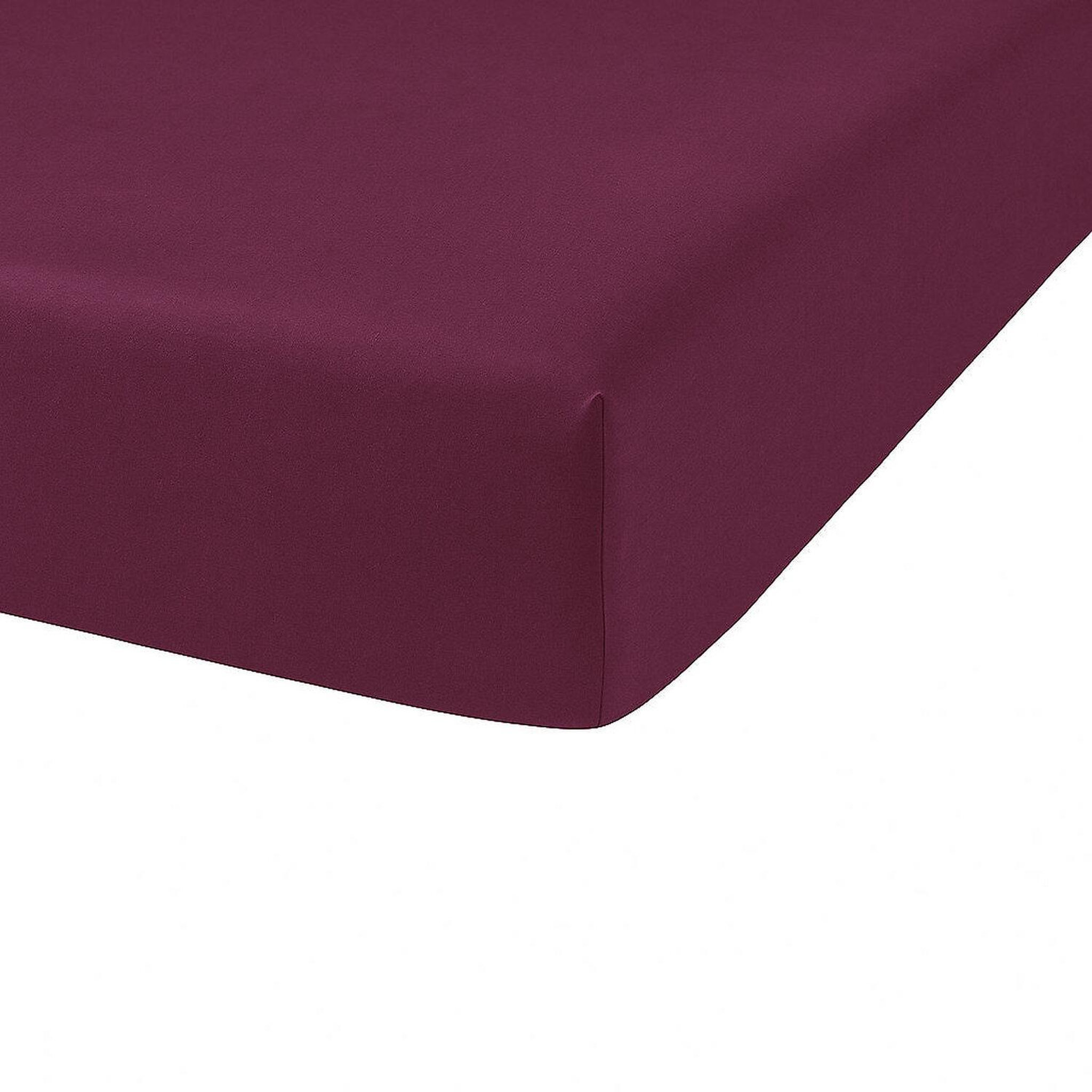 Home collection Drap housse 90x190cm bonnet:25cm 100%coton jus de myrtille