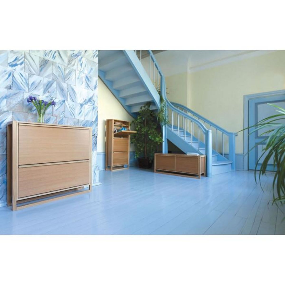 Paris Prix Meuble à Chaussures 2 Compartiments  NewEst  100cm Chêne