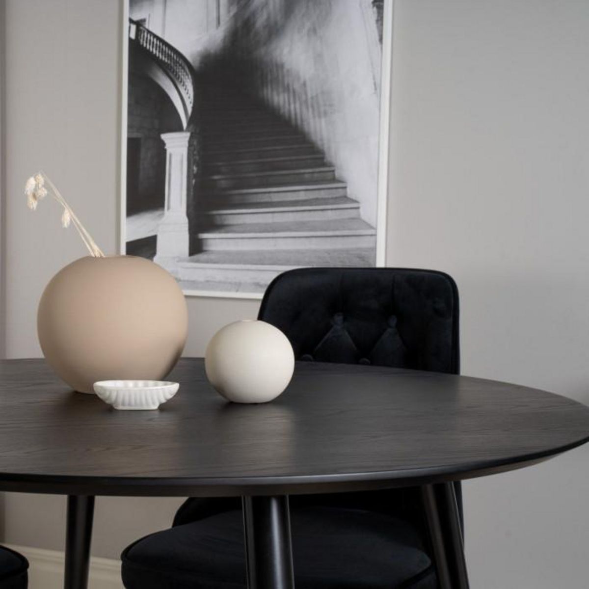 Paris Prix Table à Manger Ronde  Dipp  115cm Noir & Or