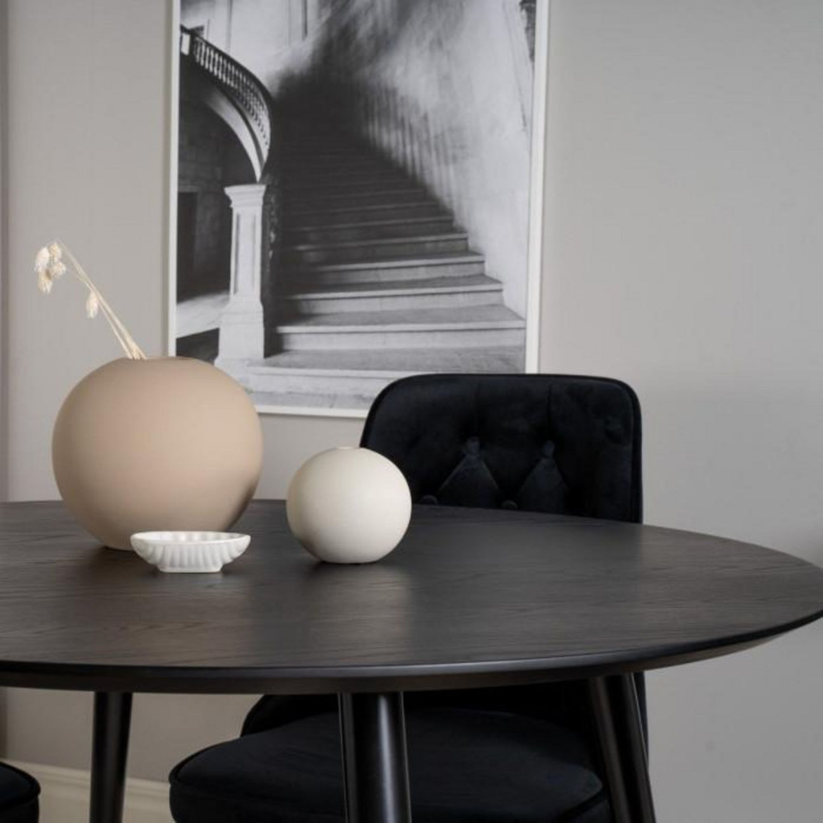 Paris Prix Table à Manger Ronde  Dipp  115cm Noir & Or