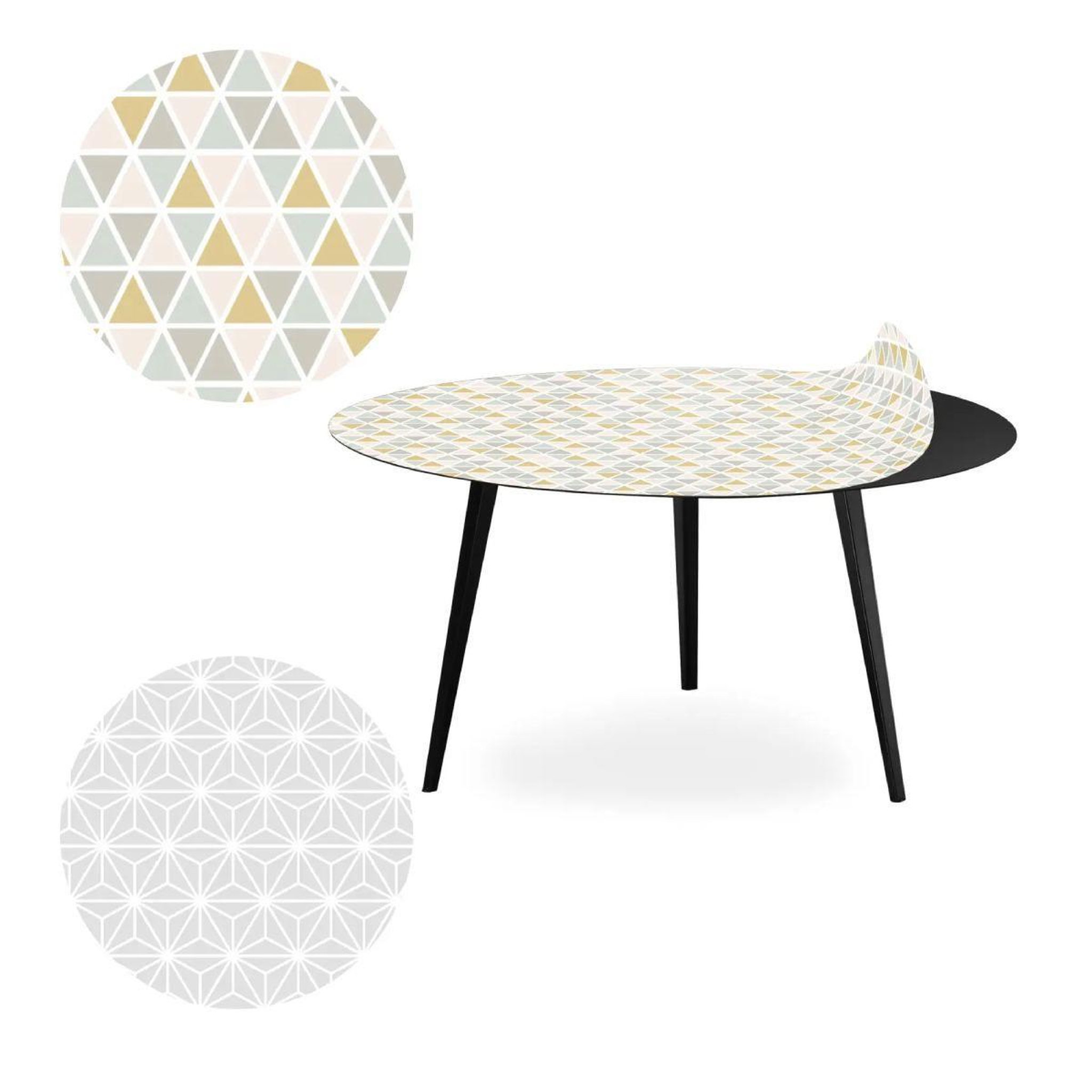 Voir la diapositive 1 : Paris Prix Table basse 2 covers  scandinave  90cm noir