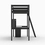 Voir la diapositive 5 : Lit Mezzanine 90x190cm en bois massif avec sommier bureau et caisson CITY