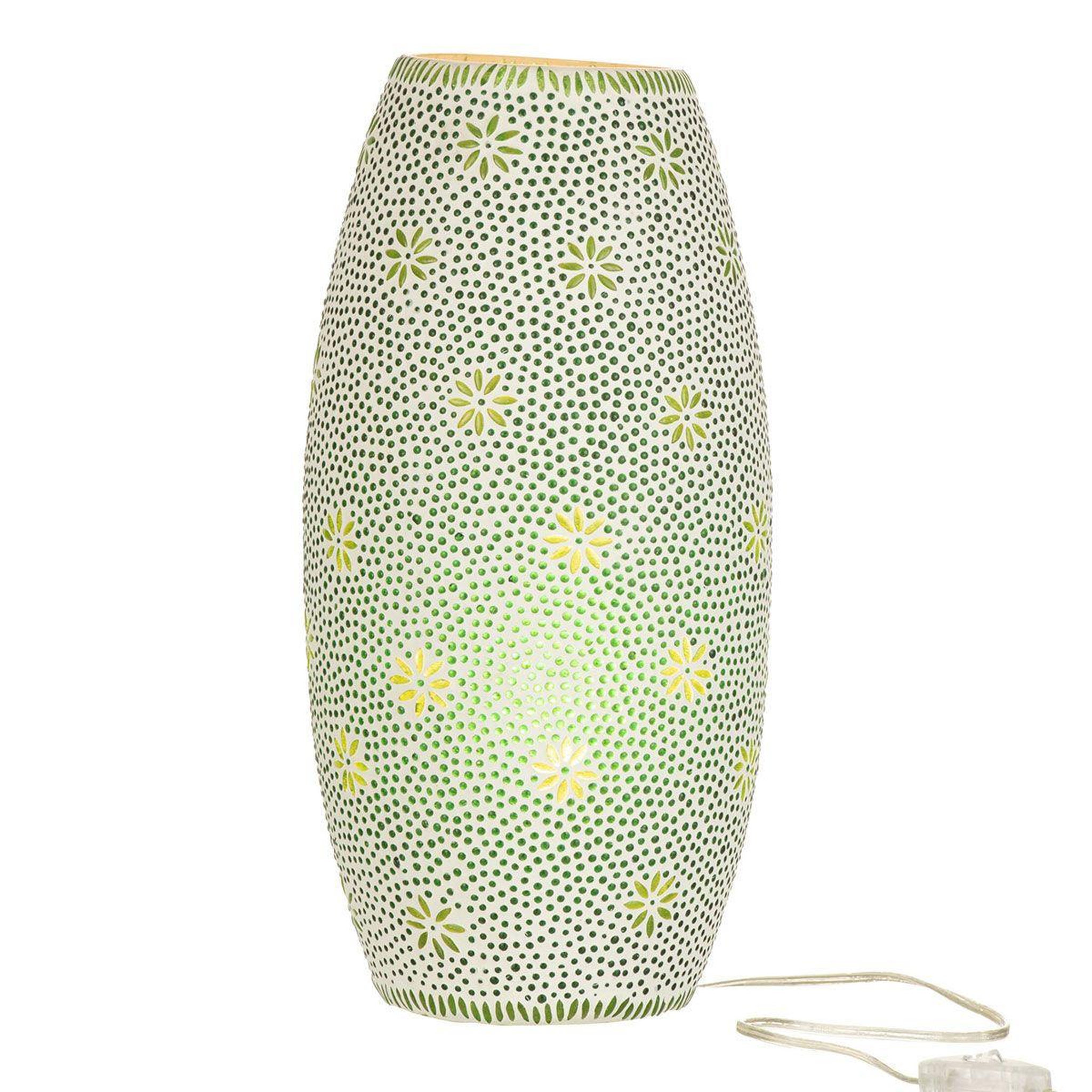 Voir la diapositive 2 : J-LINE Lampe à poser en verre  bram  41cm vert