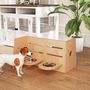 Voir la diapositive 6 : PAWHUT Porte-gamelles modulable réglable écuelles incluses idéal pour 2 chiens aspect bois acier inox