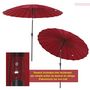 Voir la diapositive 4 : OUTSUNNY Parasol inclinable rond avec manivelle aluminium fibre de verre polyester diamètre 2,60 m coloris rouge