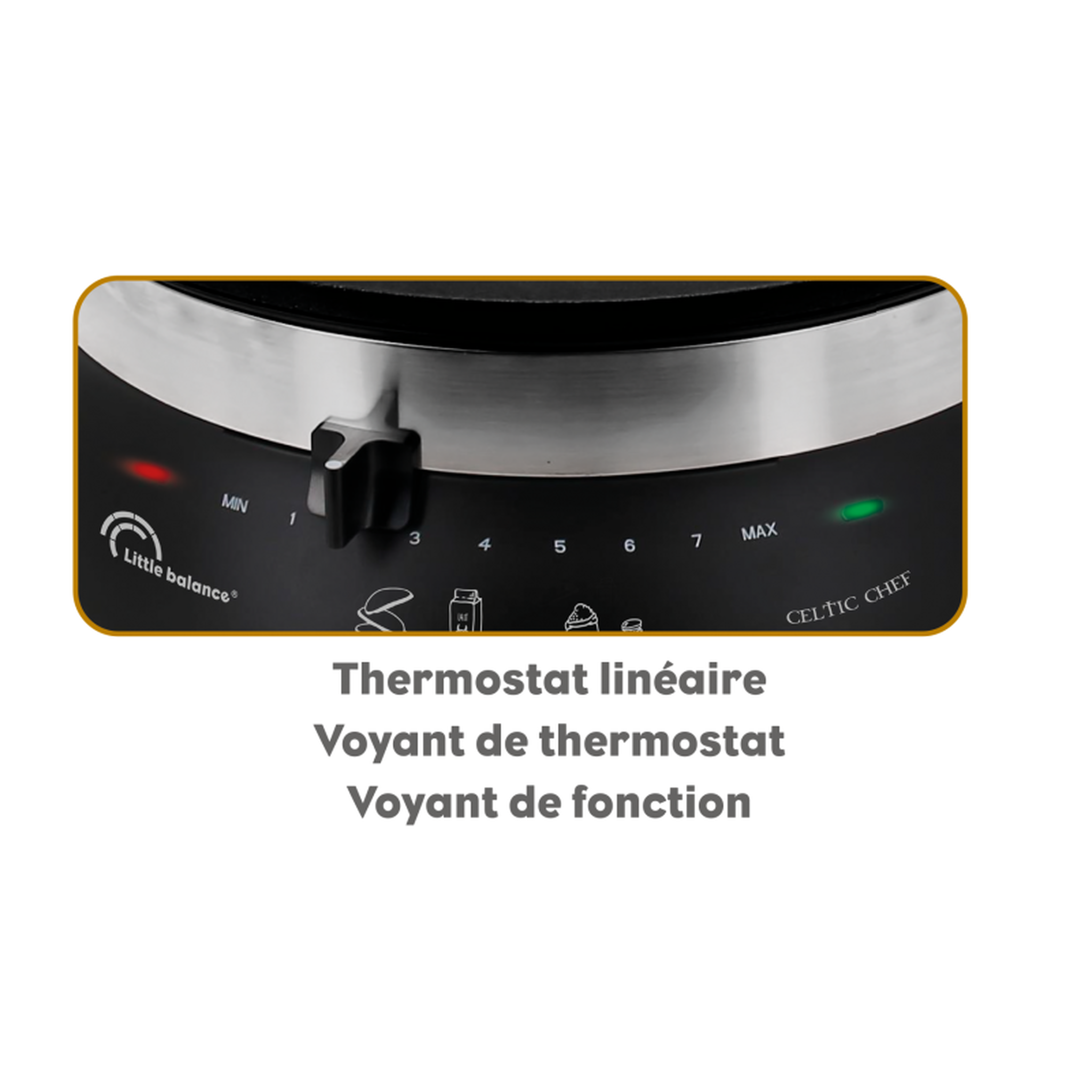 Voir la diapositive 5 : LITTLE BALANCE Crêpière 33cm 1300w celtic noir / inox - 8538-1
