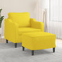 Voir la diapositive 1 : VIDAXL Fauteuil avec repose-pied Jaune clair 60 cm Tissu