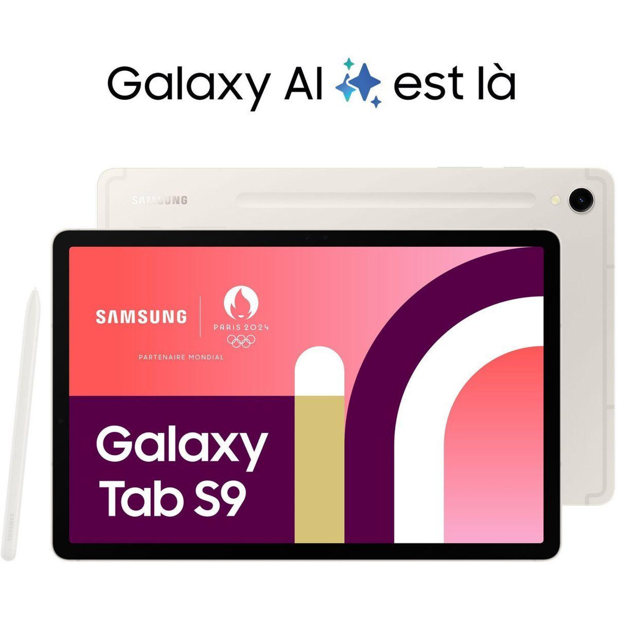 Voir la diapositive 2 : Samsung Tablette Android Galaxy Tab S9 11 Wifi 128Go Crème