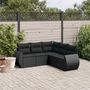 Voir la diapositive 1 : VIDAXL Salon de jardin 5 pcs avec coussins noir resine tressee