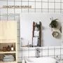 KLEANKIN Armoire miroir LED de salle de bain - 2 portes, 2 étagères - tactile, lumière réglable - MDF blanc laqué verre