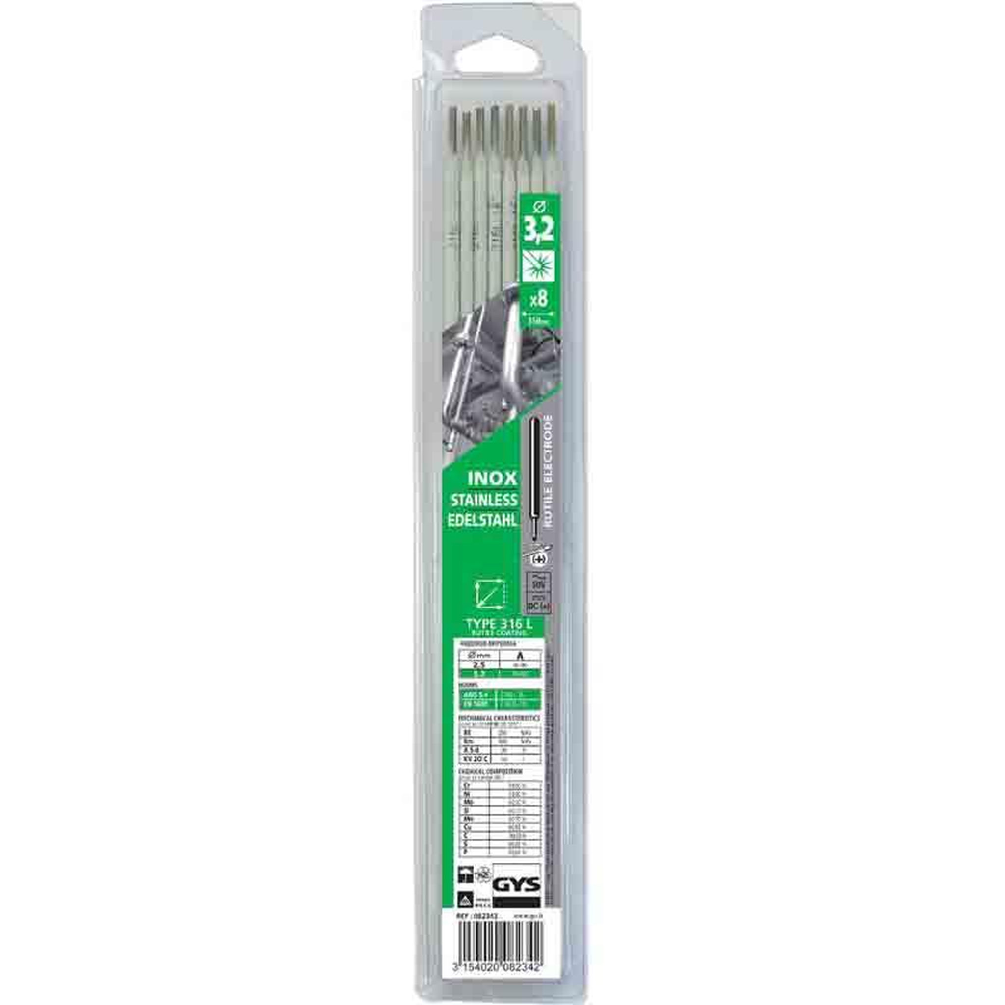 GYS 8 Electrodes inox Ø 3,2 mm