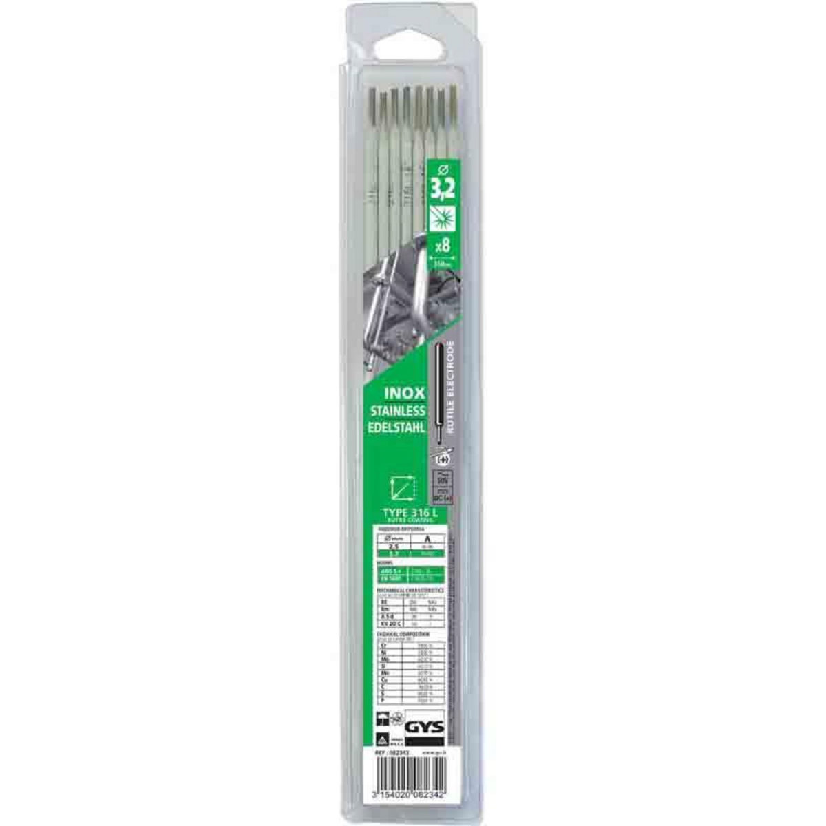 GYS 8 Electrodes inox Ø 3,2 mm