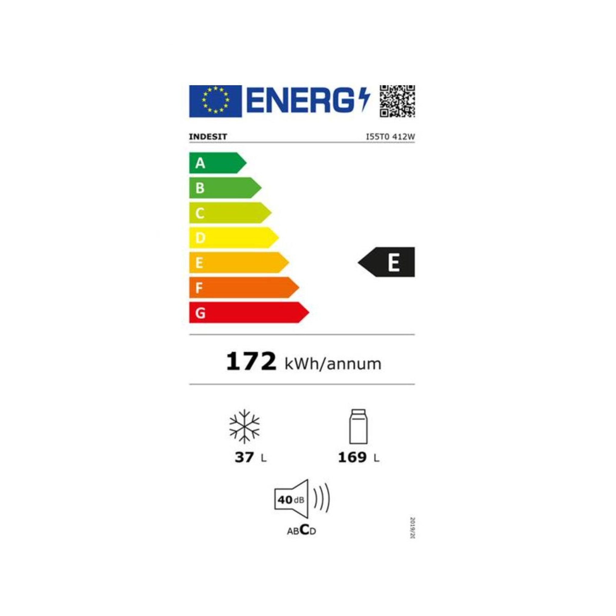 Voir la diapositive 2 : Indesit Réfrigérateur combiné 55cm 206l blanc - i55t0412w