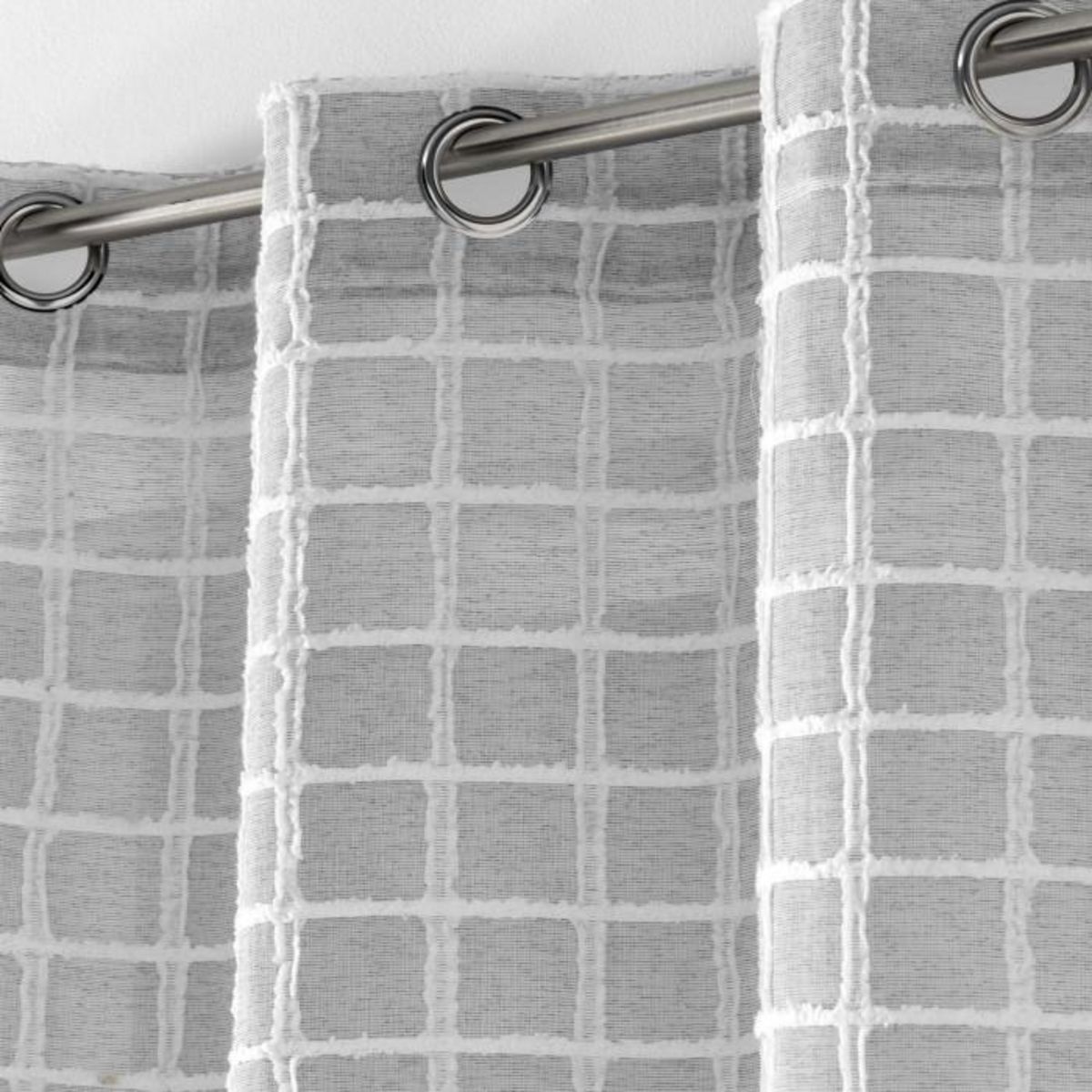 Paris Prix Rideau Voilage à Œillets  Karrona  140x240cm Gris