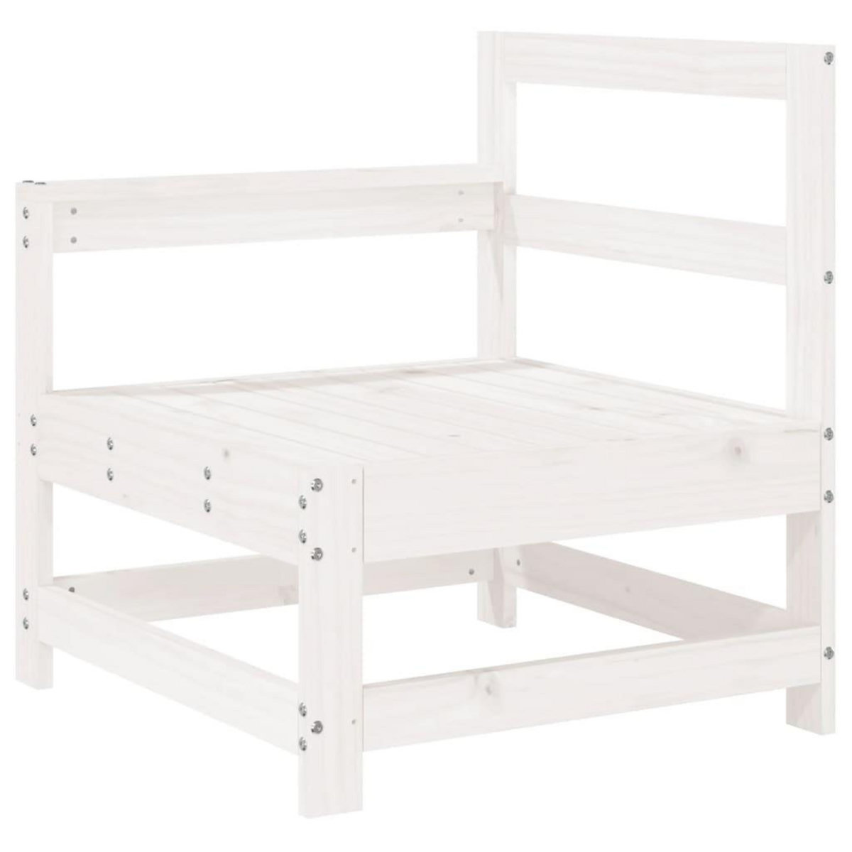 VIDAXL Salon de jardin 4 pcs blanc bois de pin massif