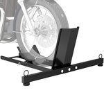 HOMCOM Bloque roue de moto pour pneu avant, cale roue moto en acier, support de verrouillage réglable sur 14 niveaux, pour Ø 34-84 cm, capacité 816,5 kg, noir