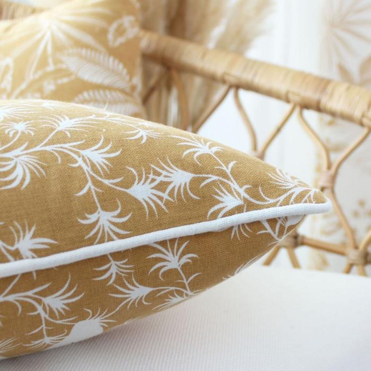 Paris Prix Coussin Déco à Motifs  Hévéa  40x40cm Jaune