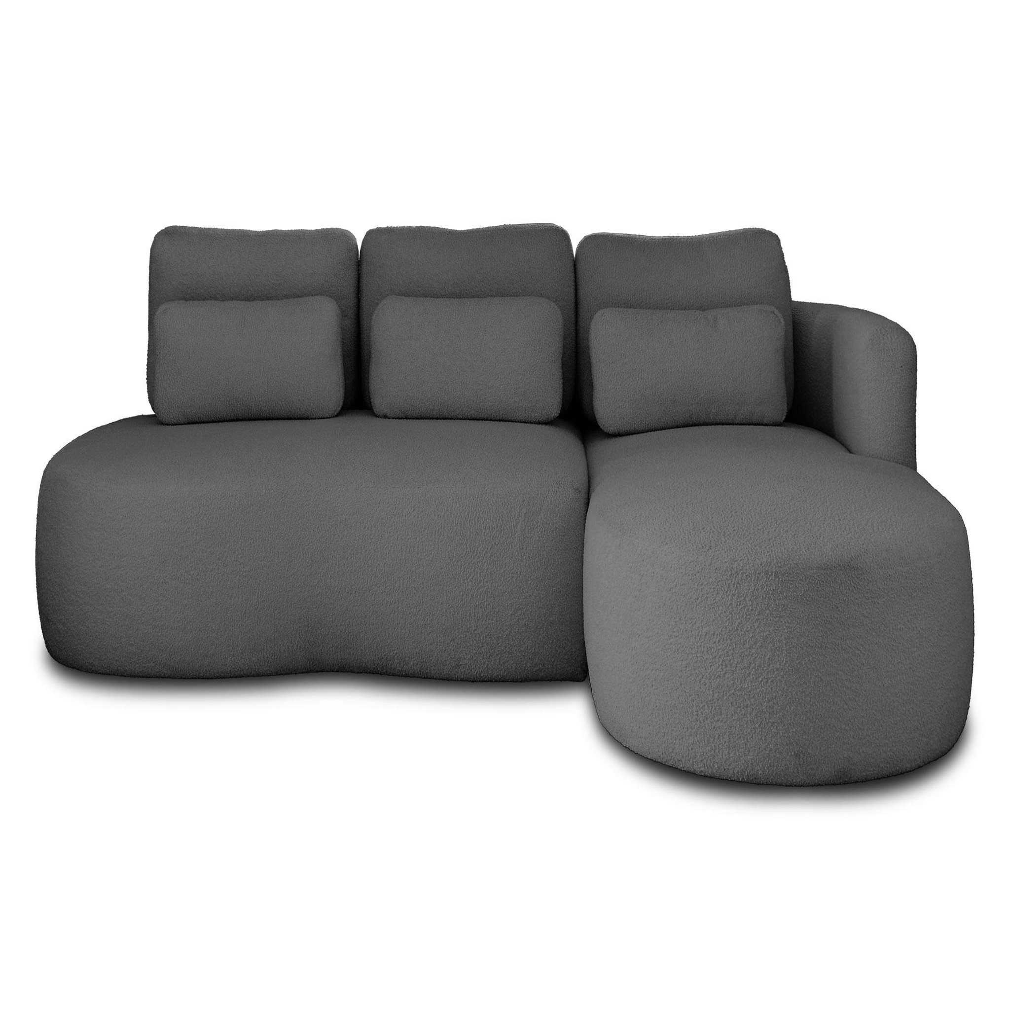 Voir la diapositive 1 : LISA DESIGN Mahina - canapé d'angle droit - 4 places - convertible avec coffre - en tissu bouclette
