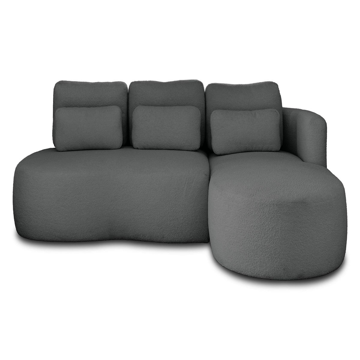 LISA DESIGN Mahina - canapé d'angle droit - 4 places - convertible avec coffre - en tissu bouclette